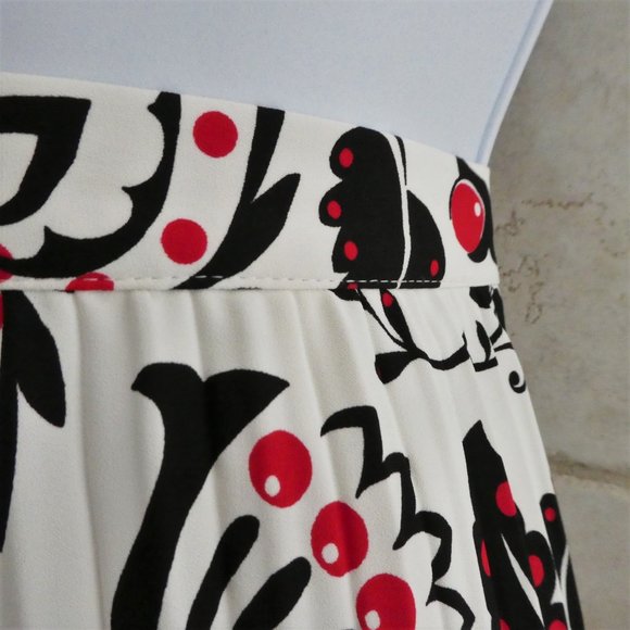 Talbots Petite Midi Skirt Pleated Fun Floral Side Zip Ruffle Hem Lined 16P Plus - Picture 5 of 9